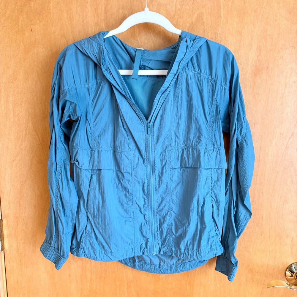 Lululemon Hooded Lightweight Windbreaker Jacket Blue Full Zip Athleisure Women 4